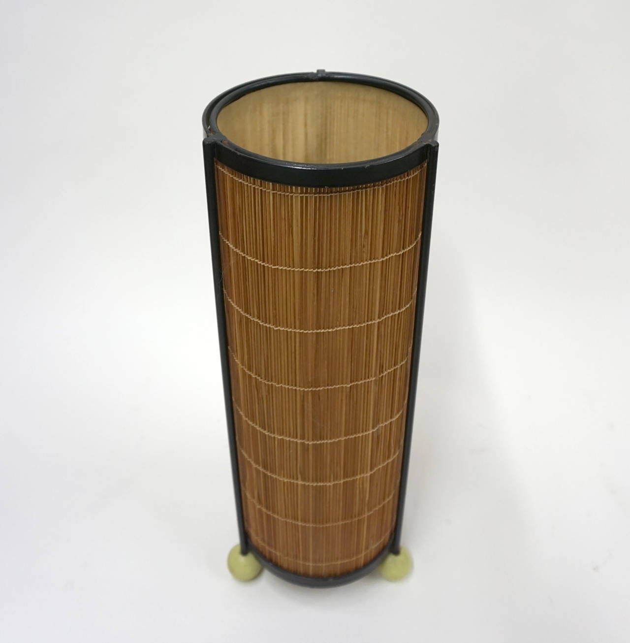 Modernist Iron Cylinder Lamps with Ball Feet