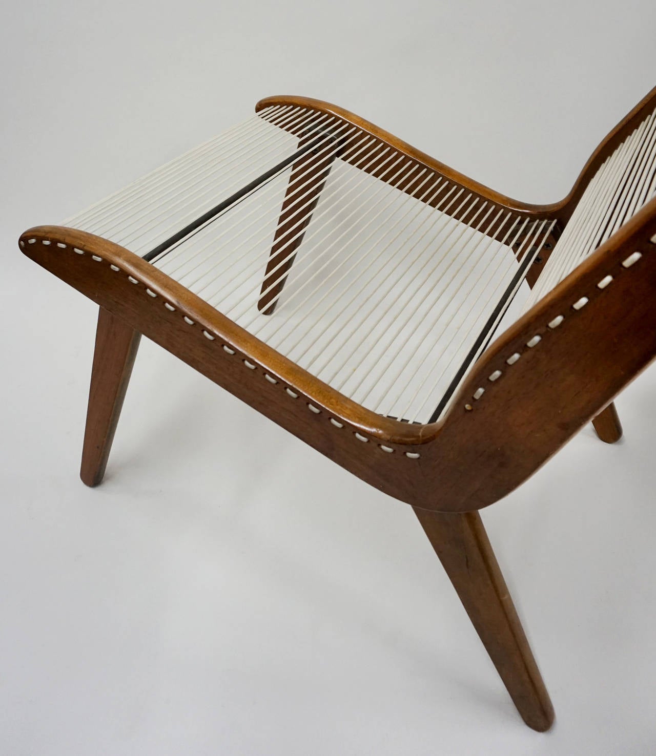 20th Century String Wood and Iron Chair by Carl Koch