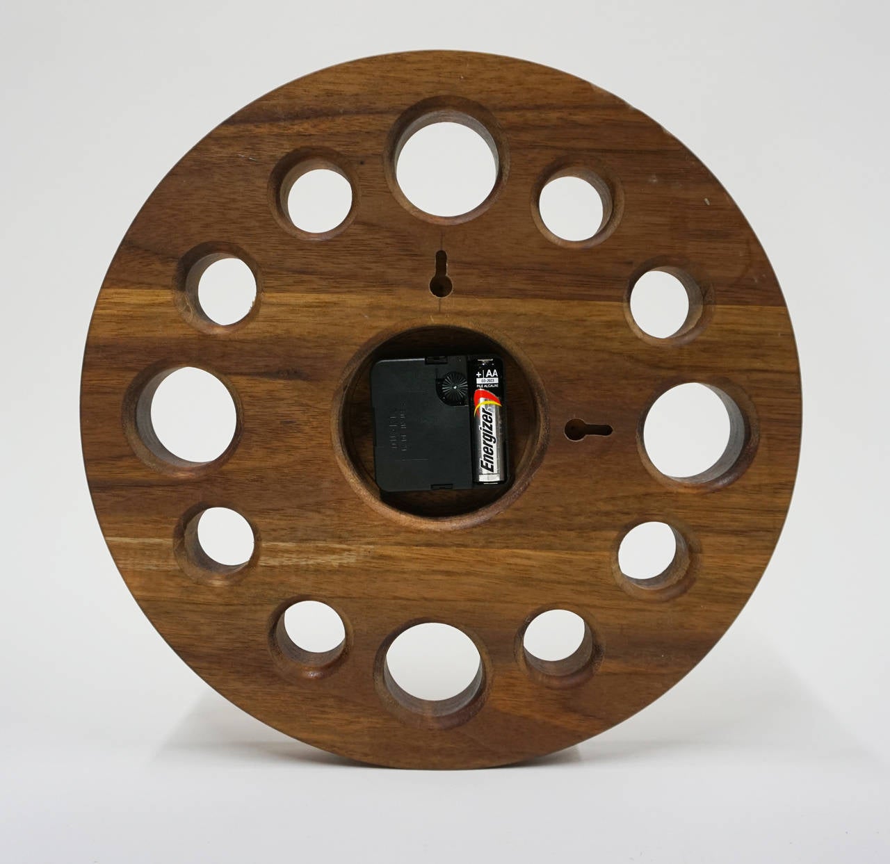 American 1960s Solid Walnut Clock For Sale