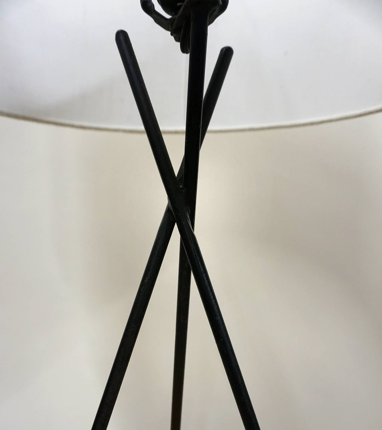 American Sculptural 1950s Tripod Iron Lamp