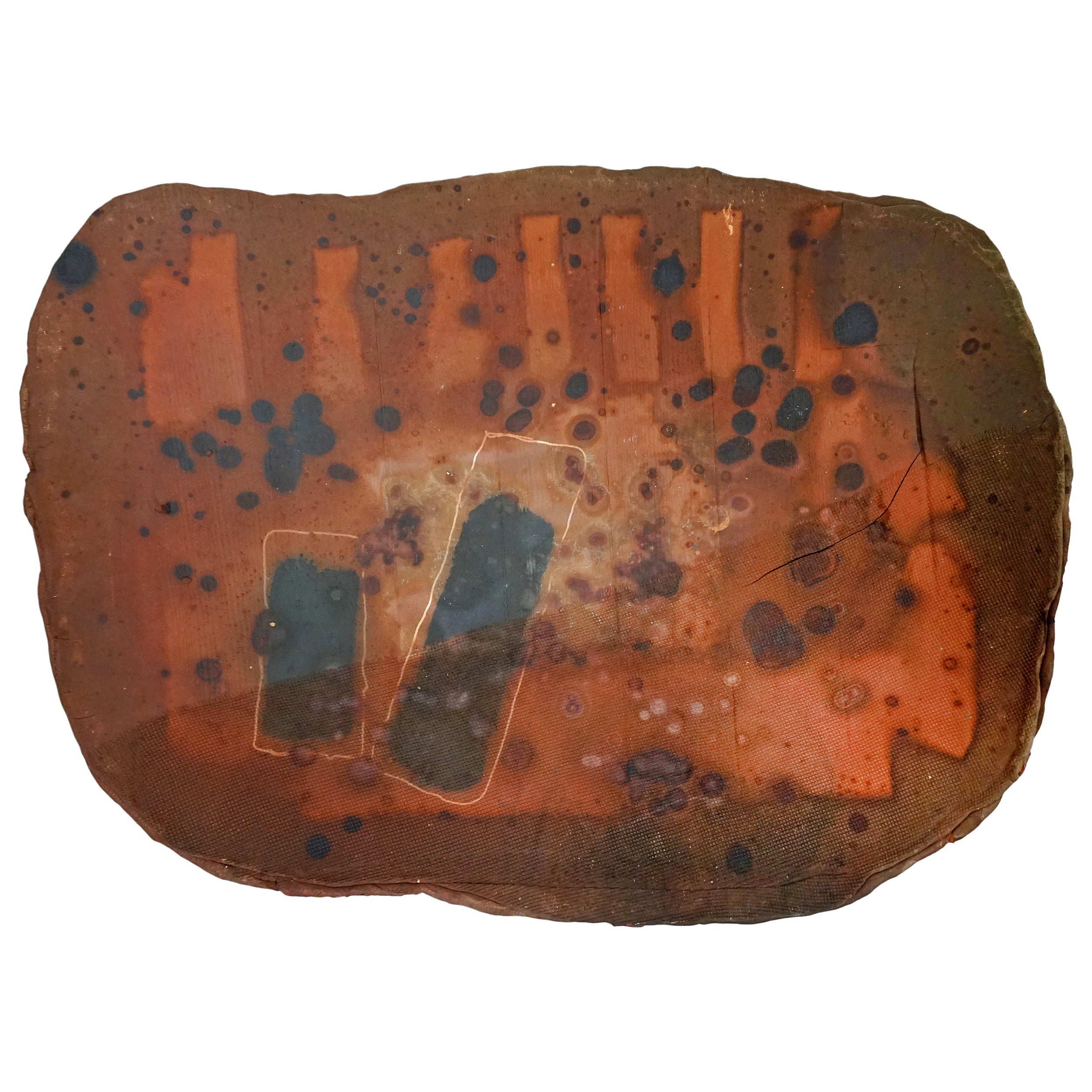 Large Abstract Expressionist Ceramic Wall Piece or Platter