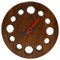 1960s Solid Walnut Clock