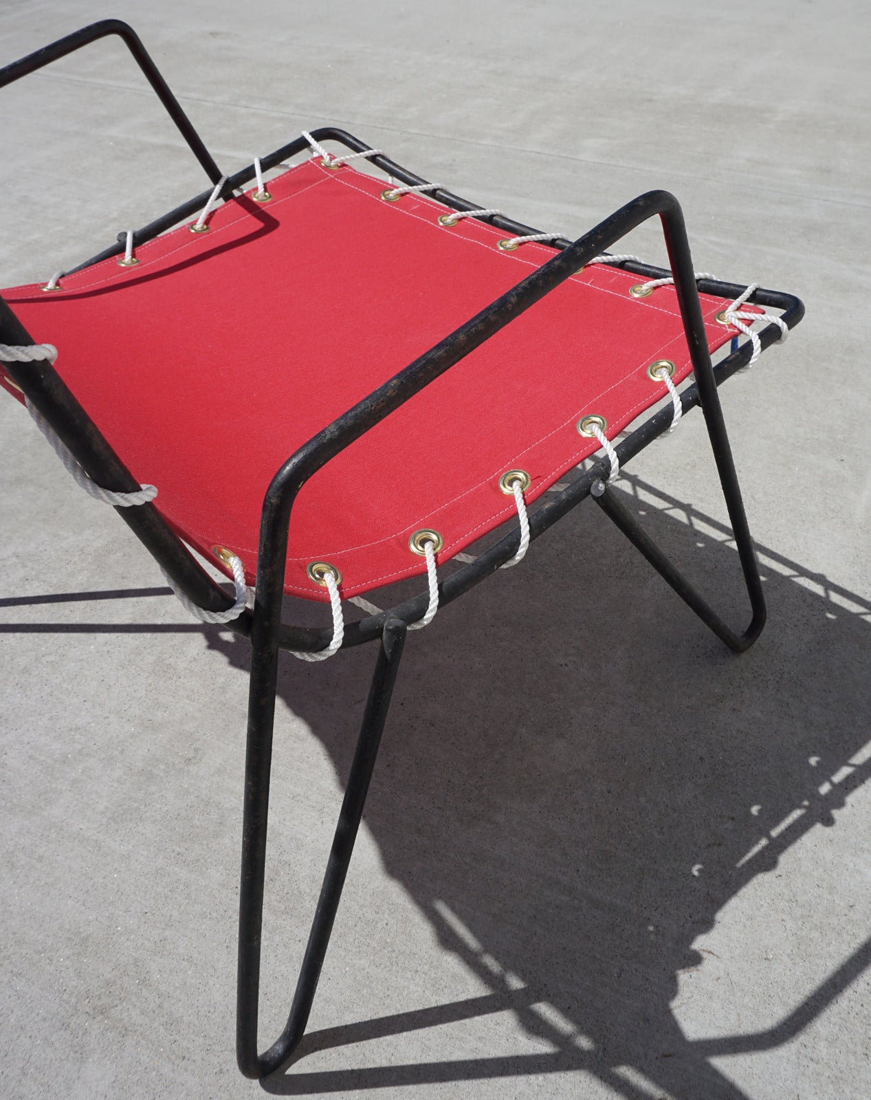 1950s Iron and Canvas Outdoor Sling Chairs 1