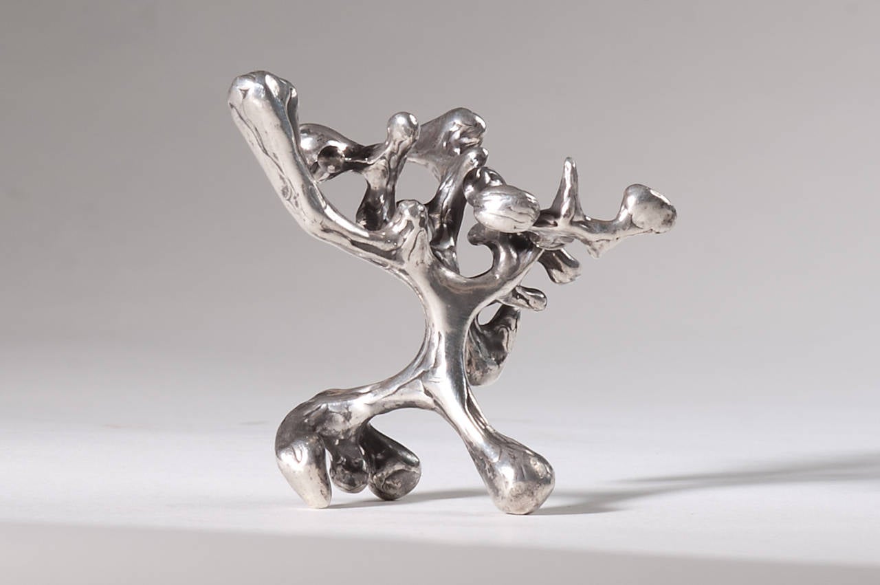 American Cast Silver Sculpture by Bob Winston For Sale