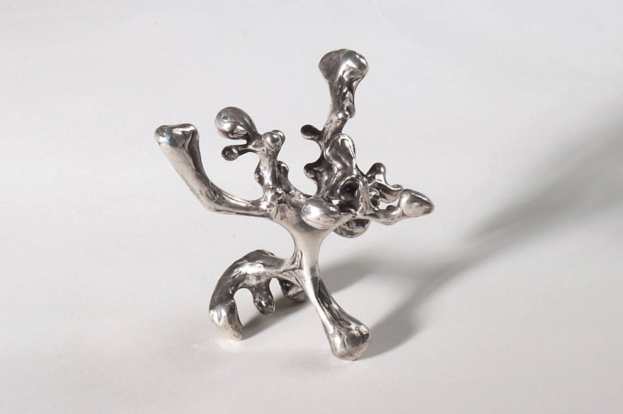 Cast Silver Sculpture by Bob Winston In Excellent Condition For Sale In San Diego, CA