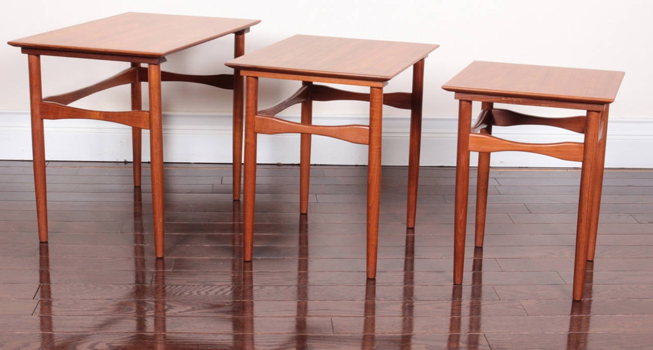 Mid-20th Century  Mid-Century Modern Danish Teak Nesting Tables by Fabian