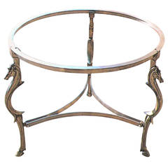 Cast Steel Center Table with Decorative Horse Heads, Attributed to Maison Jansen 5