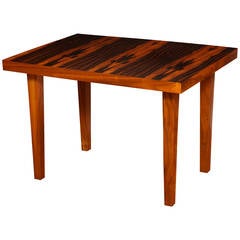 Patterned Rosewood Side Table in the Style of Harvey Probber