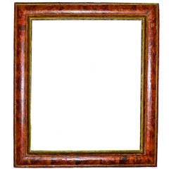 Spanish Carved and Faux Tortoiseshell Painted Mirror Frame