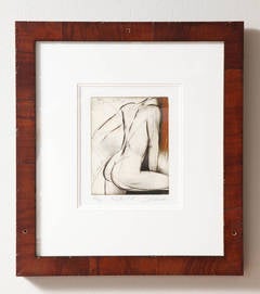 Paire de eaux-fortes de nus féminins par Sergei Firer