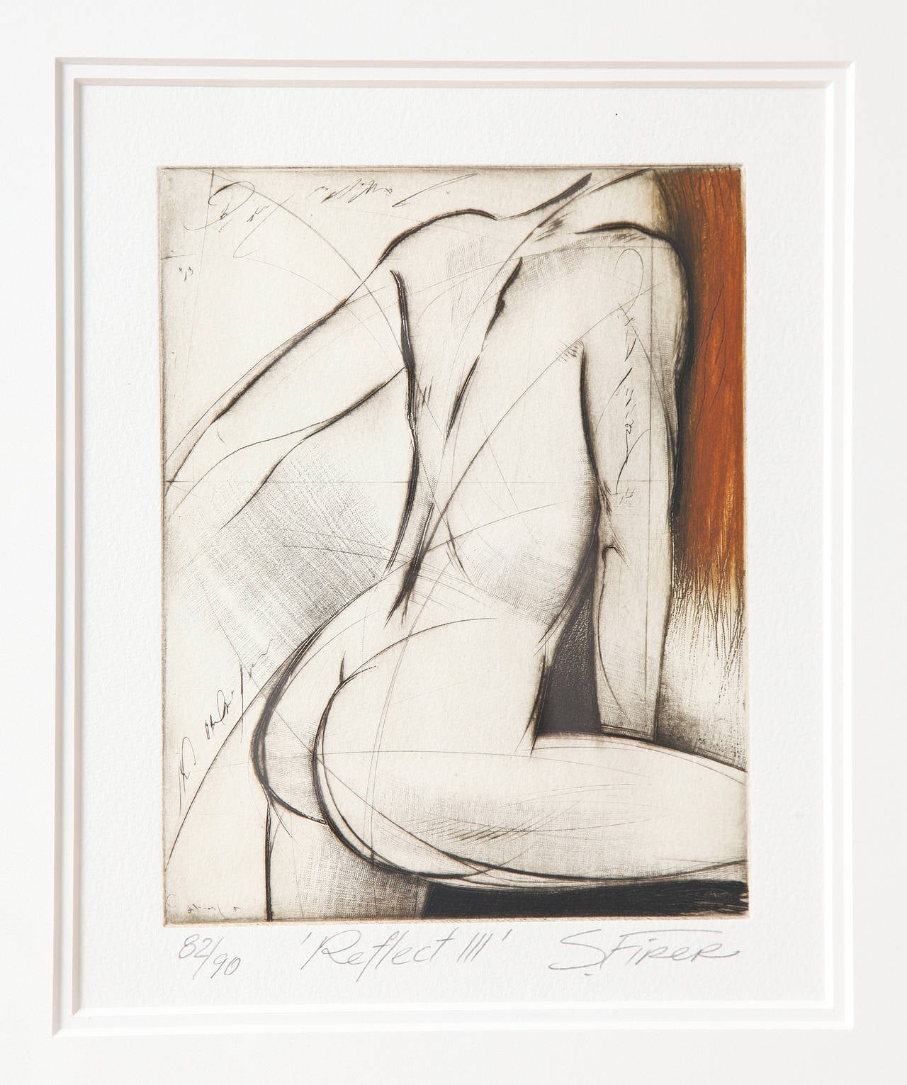 Canadian Pair of Female Nude Etchings by Sergei Firer For Sale
