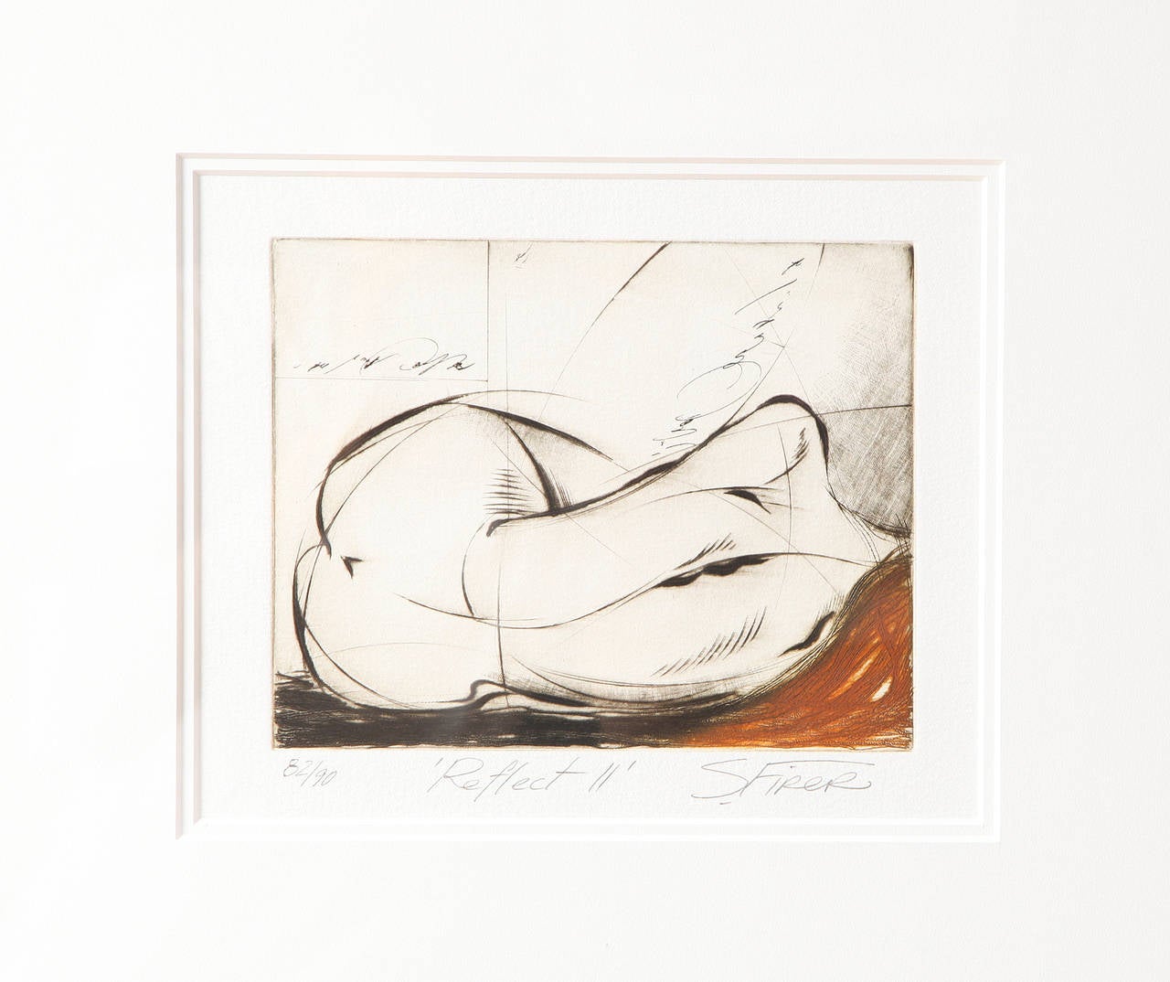 20th Century Pair of Female Nude Etchings by Sergei Firer For Sale
