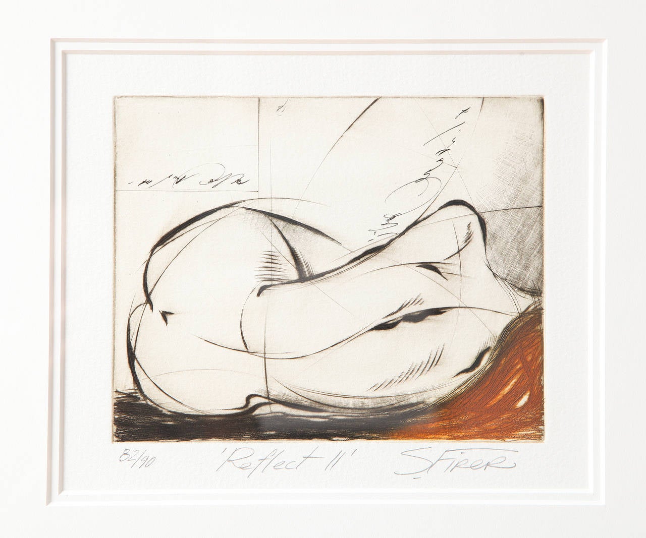20th Century Pair of Female Nude Etchings by Sergei Firer For Sale