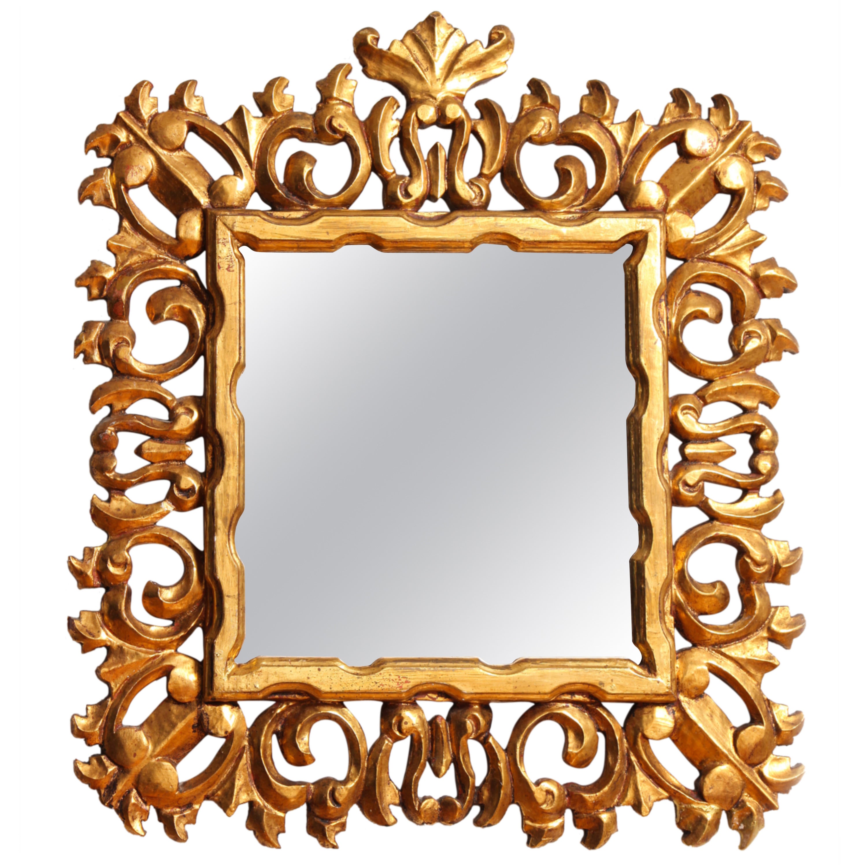 Carved and Gilded Italian Baroque Style Mirror Frame
