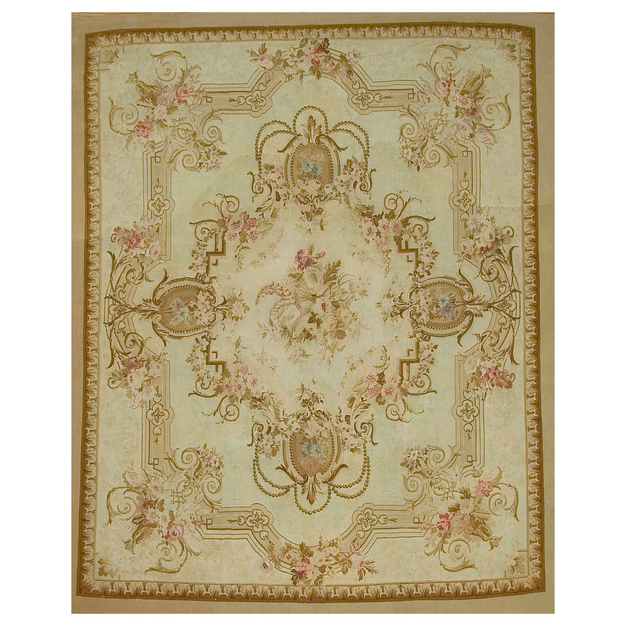 Antique French Aubusson Rug, circa 1880 For Sale at 1stdibs