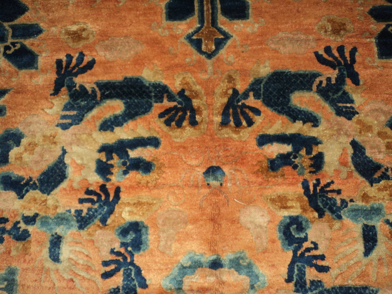 18th Century Imperial Ningxia Chinese Antique Oriental Rug For Sale