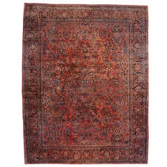 Antique Persian Sarouk Oriental Rug