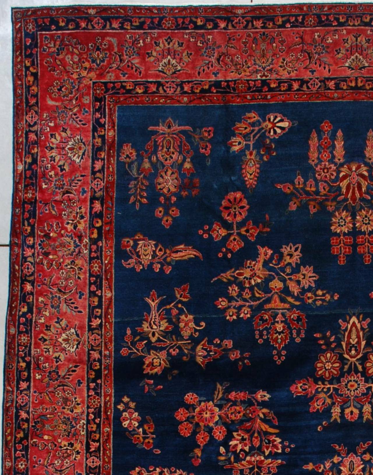 Antique Persian Kashan Oriental Rug