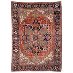 Antique Persian Serapi Oriental Rug