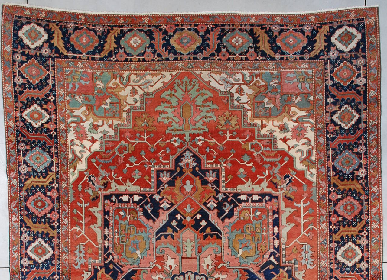 Antique Persian Serapi Oriental Rug