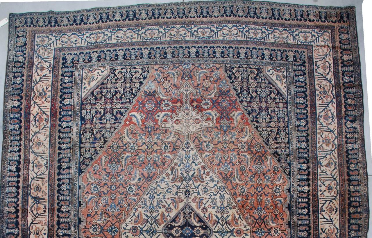 Antique Oversized Persian Bibicabot Oriental Rug
