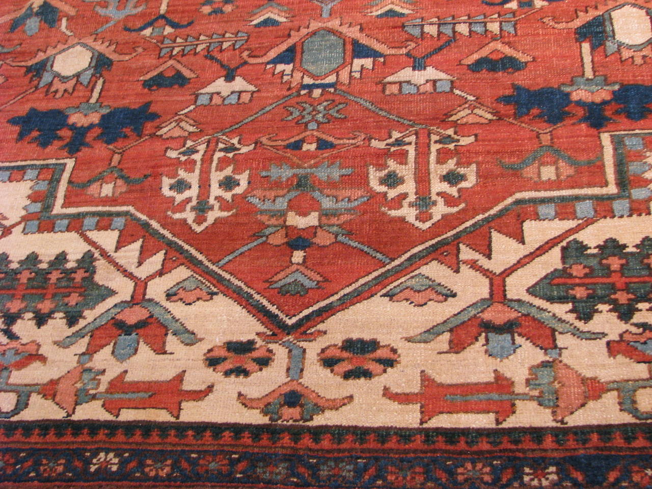 Hand-Knotted Persian Serapi For Sale