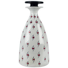 Decanter Handmade in Italy for Raymor, USA, White with Red Eyes Pattern, 1960s 9