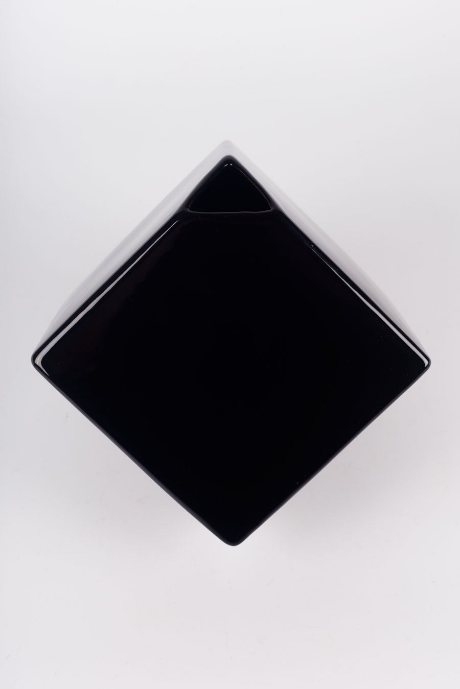 Modern Black Cube Vase by Alvino Bagni for Raymor USA, Handmade in Italy, 1980s