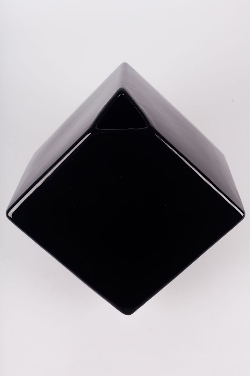 Italian Black Cube Vase by Alvino Bagni for Raymor USA, Handmade in Italy, 1980s