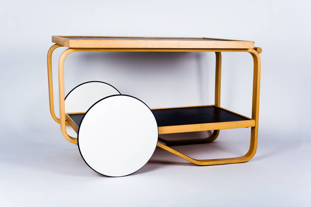 Mid-Century Modern Alvar Aalto Tea Cart For Sale
