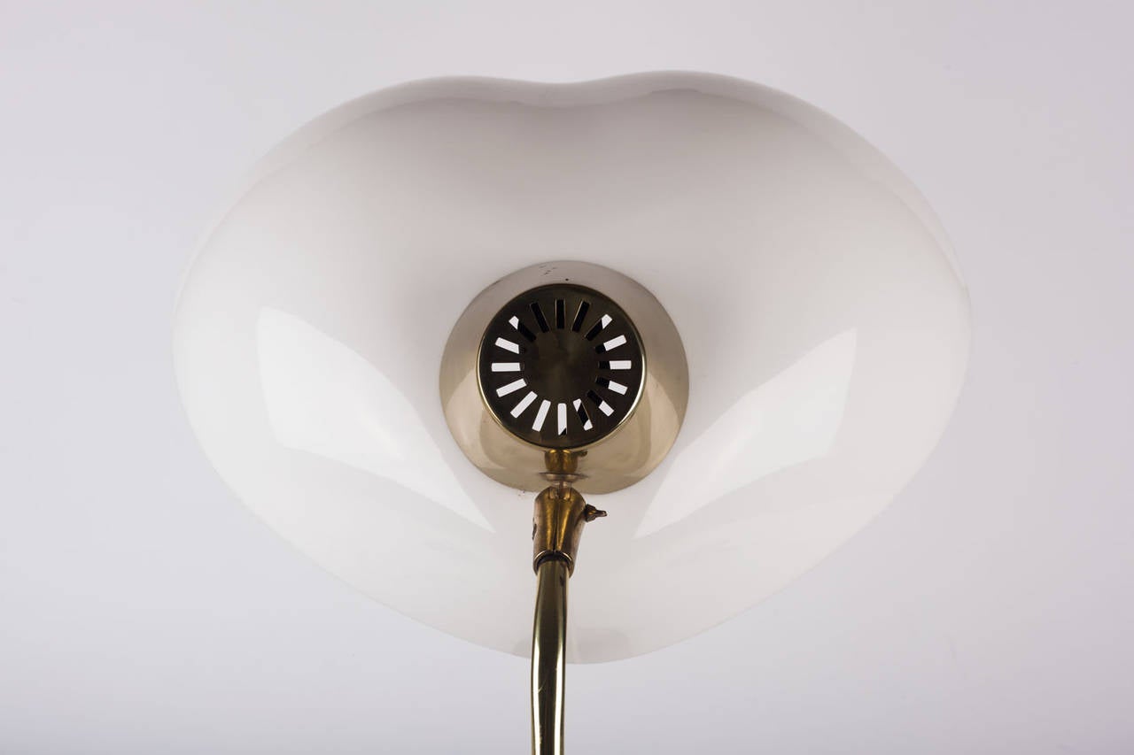 Mid-Century Modern White Table Lamp by Prescolite