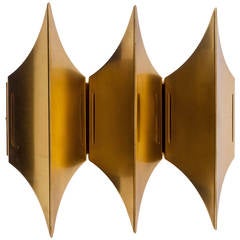 Gothic Three Sconce by Lyfa, Brass, Denmark, 1960s 10
