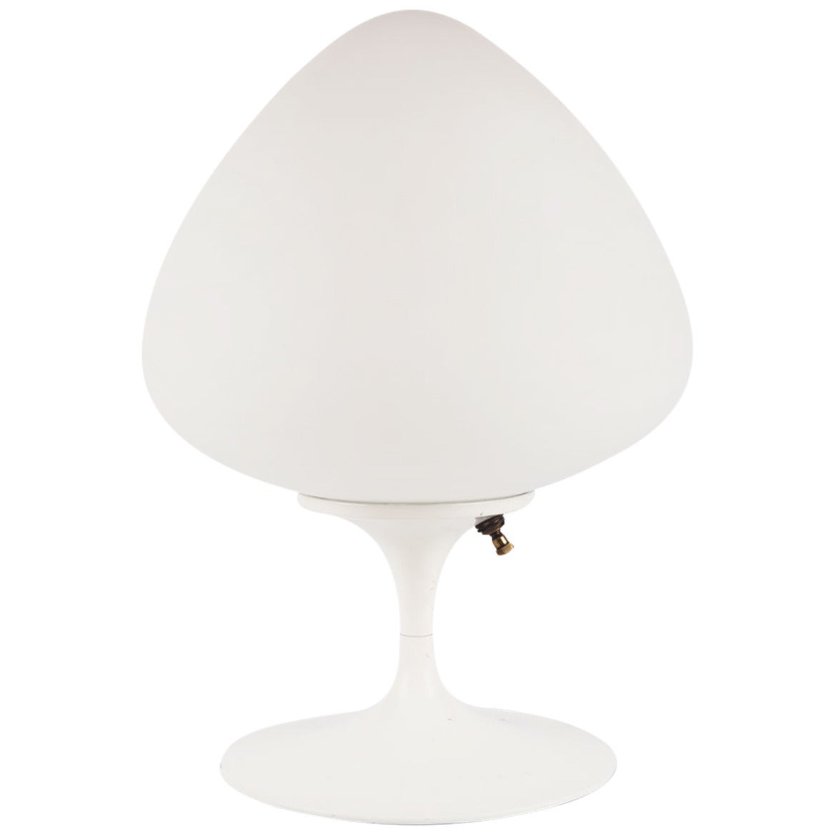 Mid-Century White Mushroom Table Lamp by Laurel, White Glass, USA, 1960