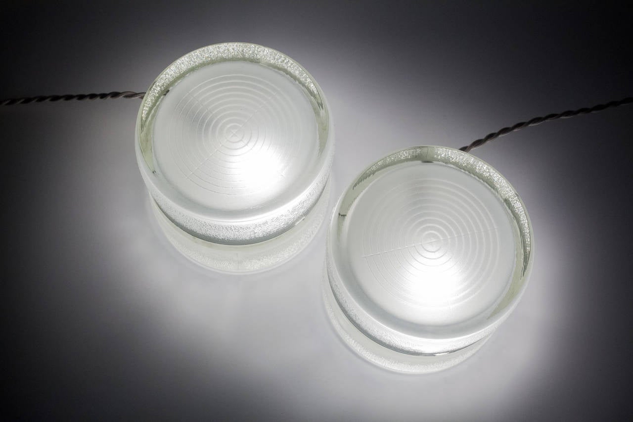 Italian Lamps YoYo by Eugenio Gentili Tedeschi for Fontana Arte in Pressed Glass (Ende des 20. Jahrhunderts)