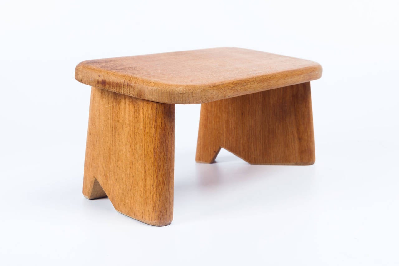 Small French Meditation Wood Stools by Alain Gaubert, Beechwood, 1980s 3