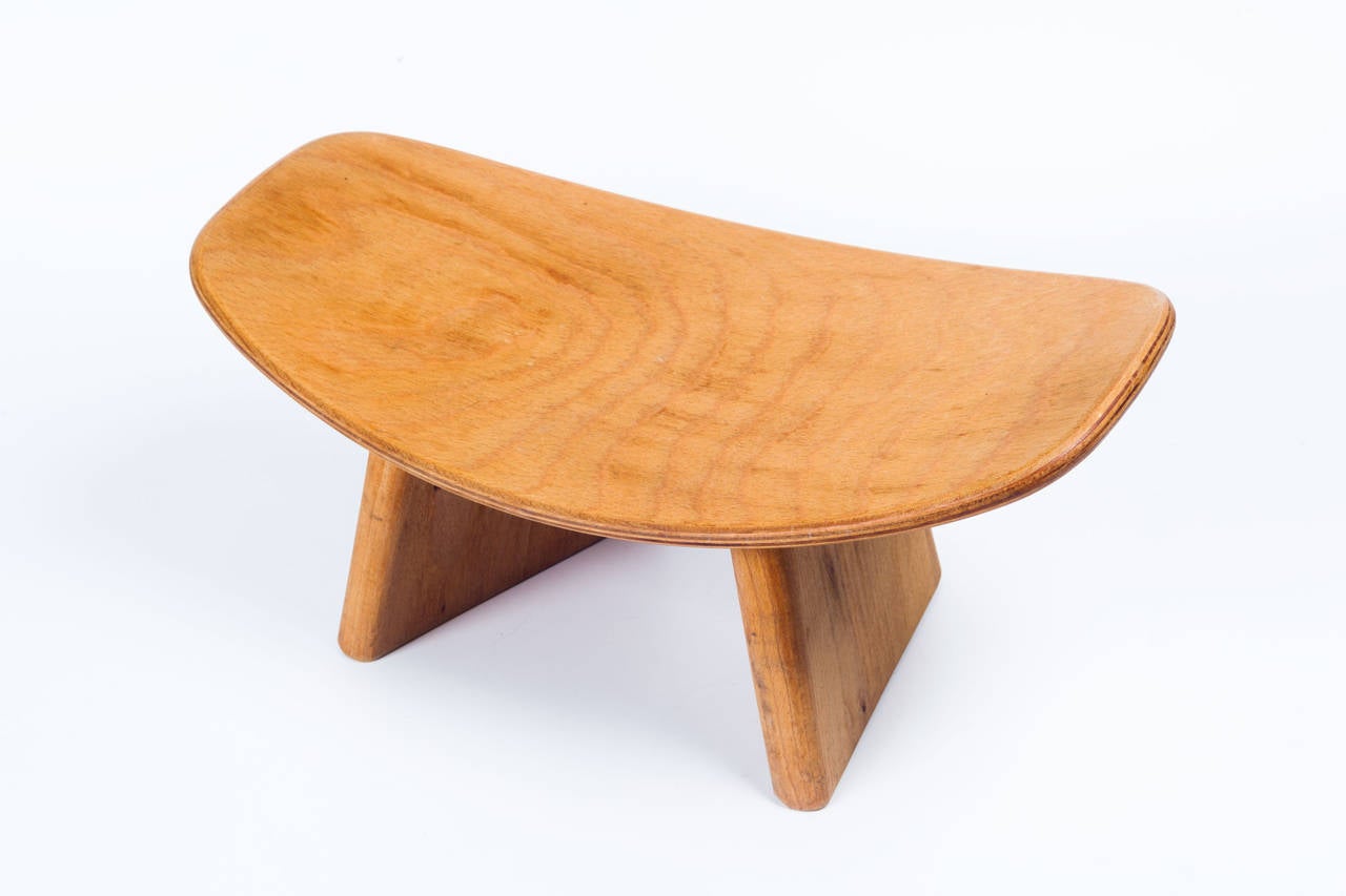 20th Century French Meditation Wood Stool by Alain Gaubert, Beech Wood, 1980s