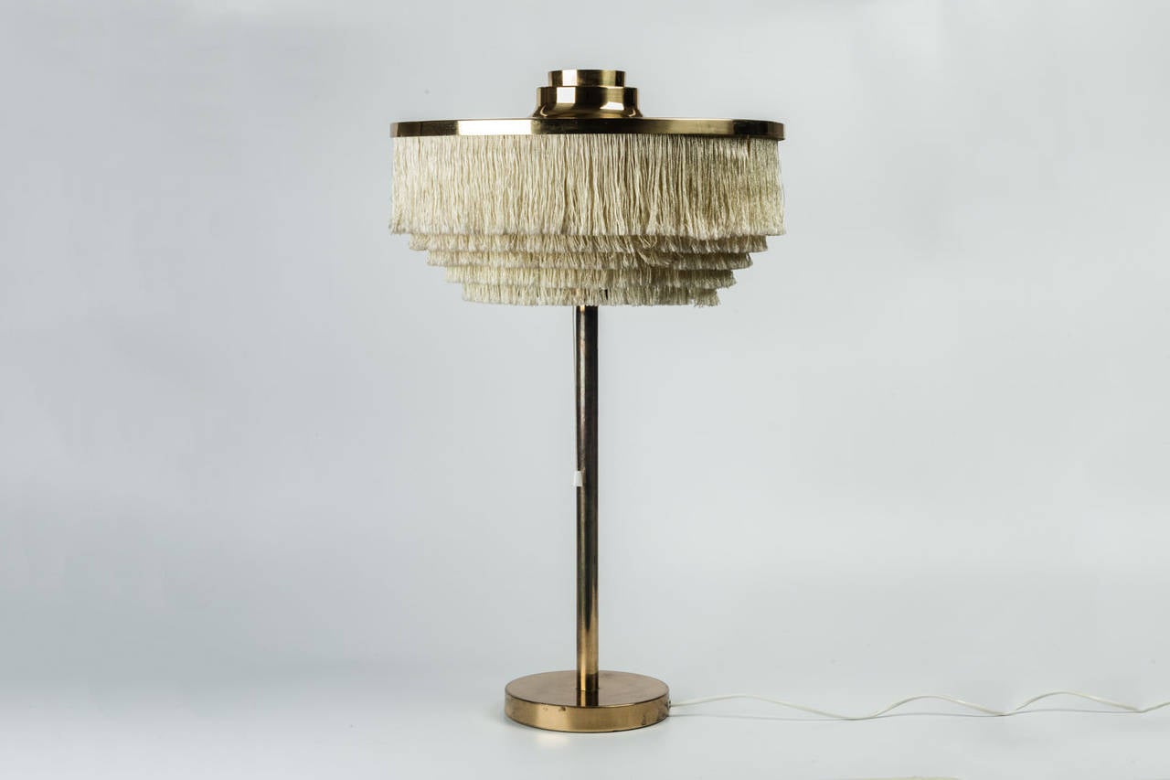 Mid-Century Modern Silk Fringe Lamp by Hans-Agne Jakobsson