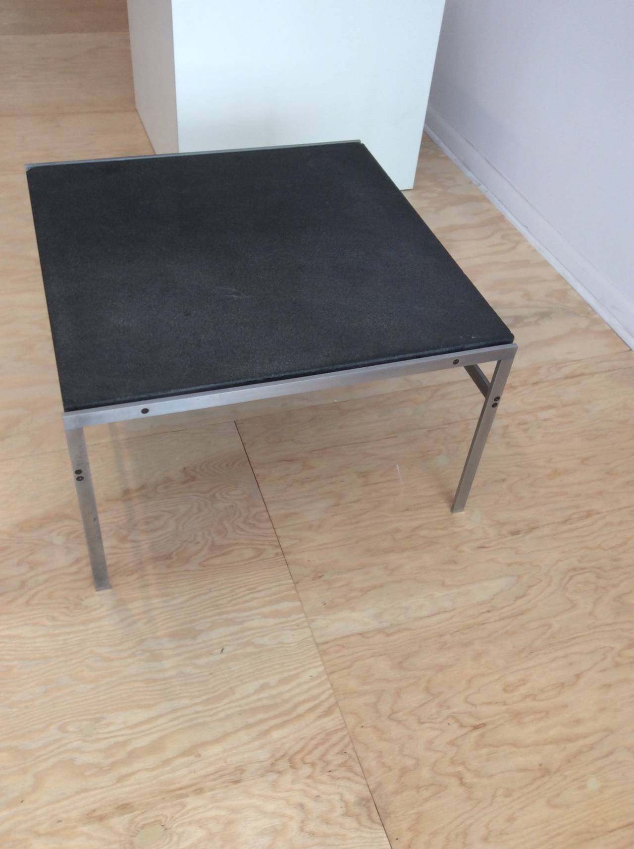 Slate and steel coffee table by Preben Fabricius and Jorgensen Kastholm for Bo-EX APS. Made in Denmark.please notice there is a chip in the slate.