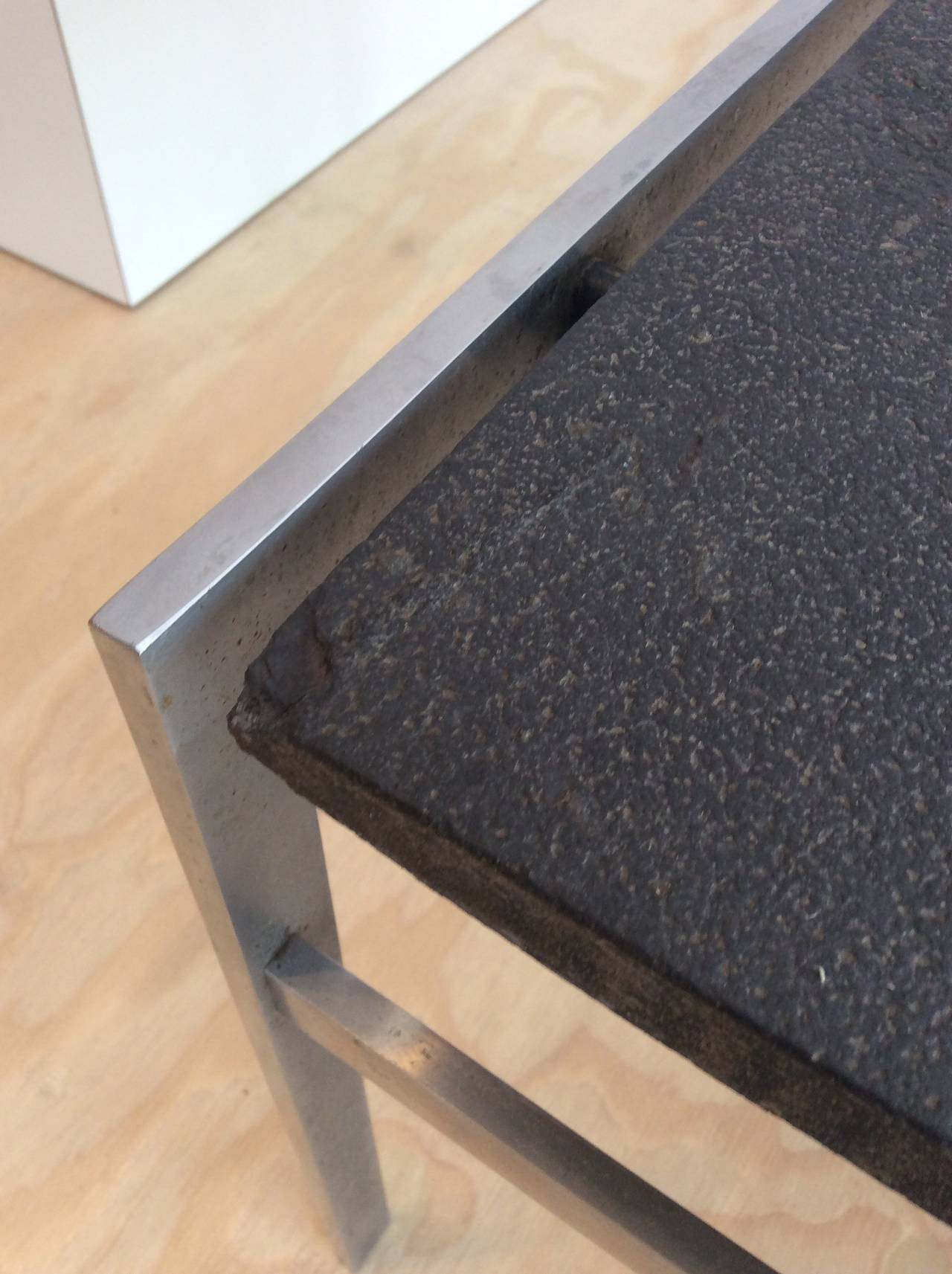 Scandinavian Modern Slate and Steel Coffee Table by Preben Fabricius and Jorgensen Kastholm For Sale