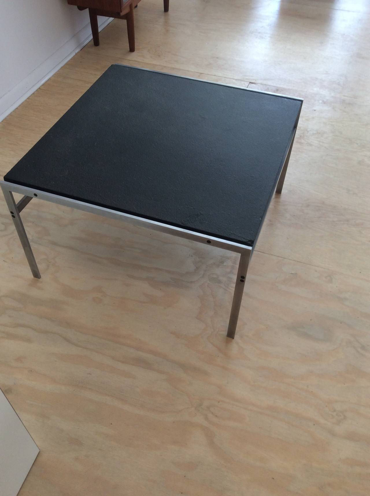 Danish Slate and Steel Coffee Table by Preben Fabricius and Jorgensen Kastholm For Sale