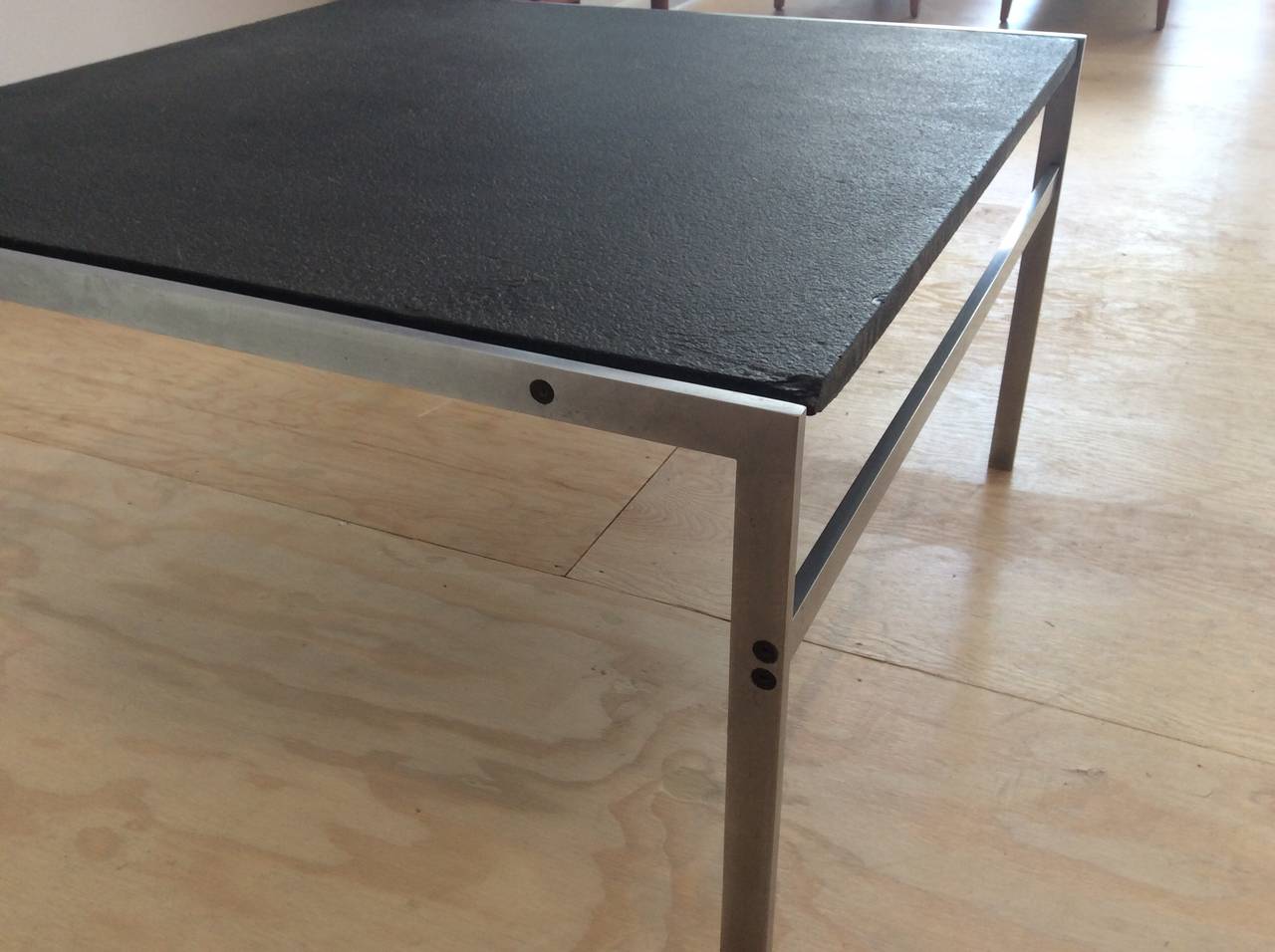 20th Century Slate and Steel Coffee Table by Preben Fabricius and Jorgensen Kastholm For Sale