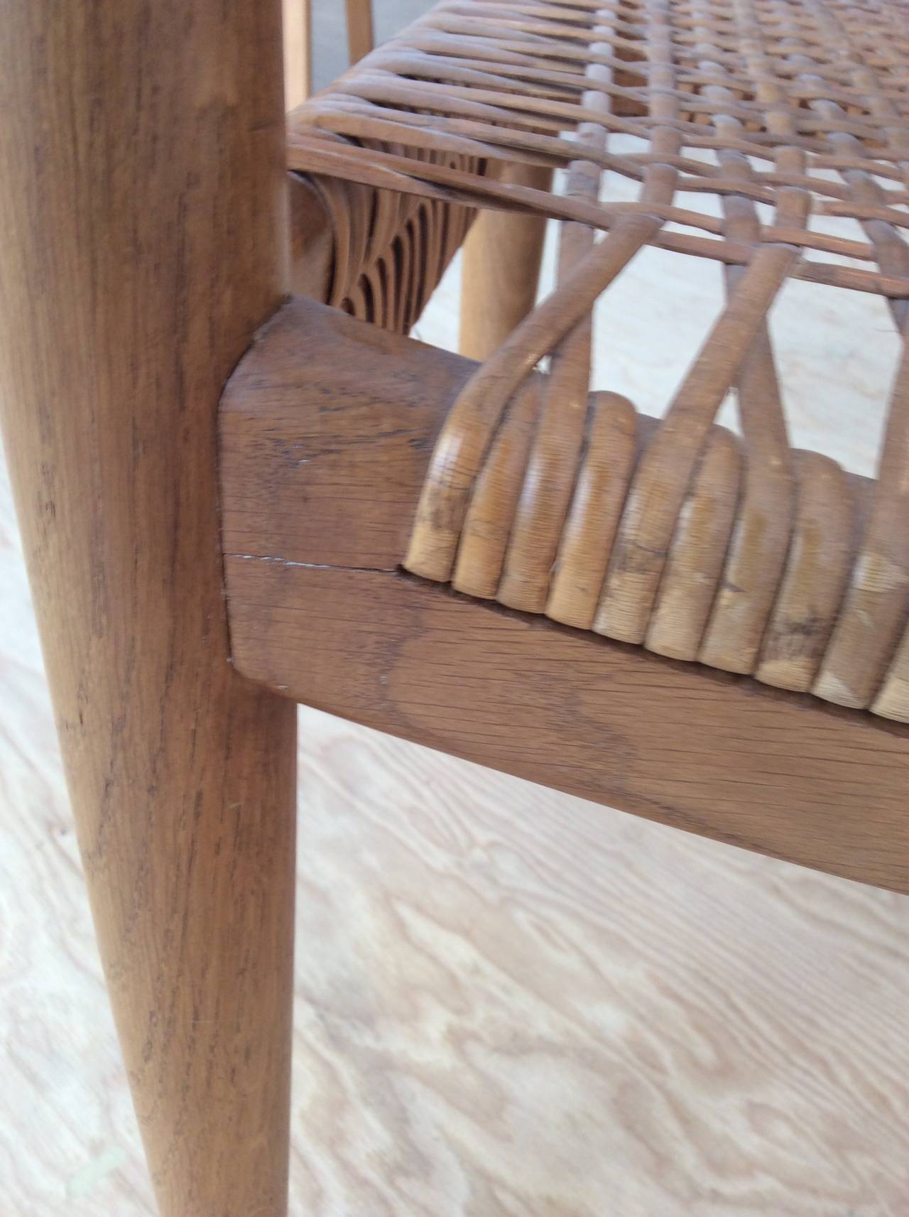 Oak and Cane Round Chairs by Hans Wegner For Sale 3