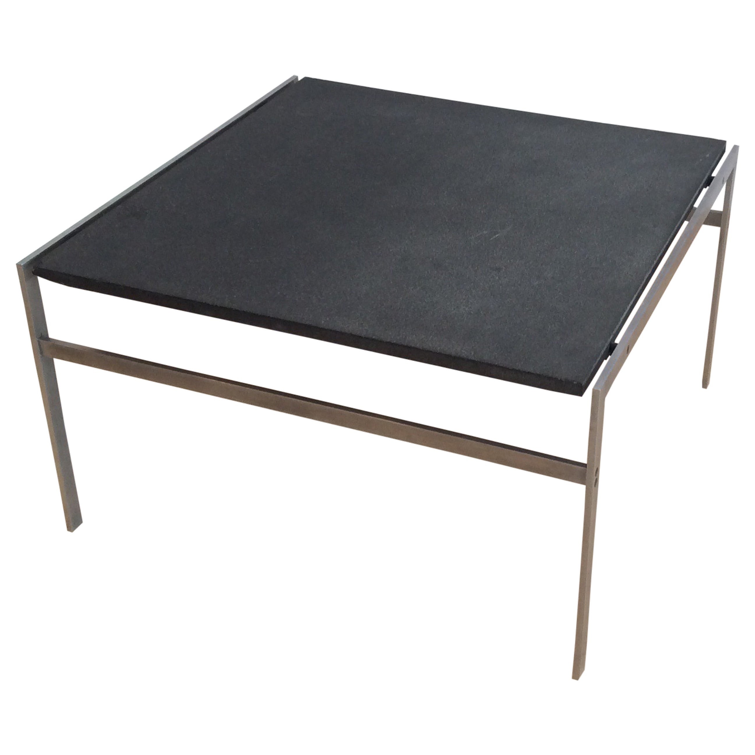 Slate and Steel Coffee Table by Preben Fabricius and Jorgensen Kastholm For Sale