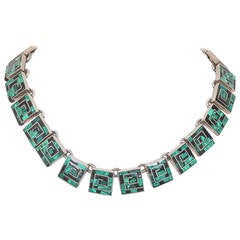 Midcentury Mexican Sterling Collar Necklace by Funky Finders
