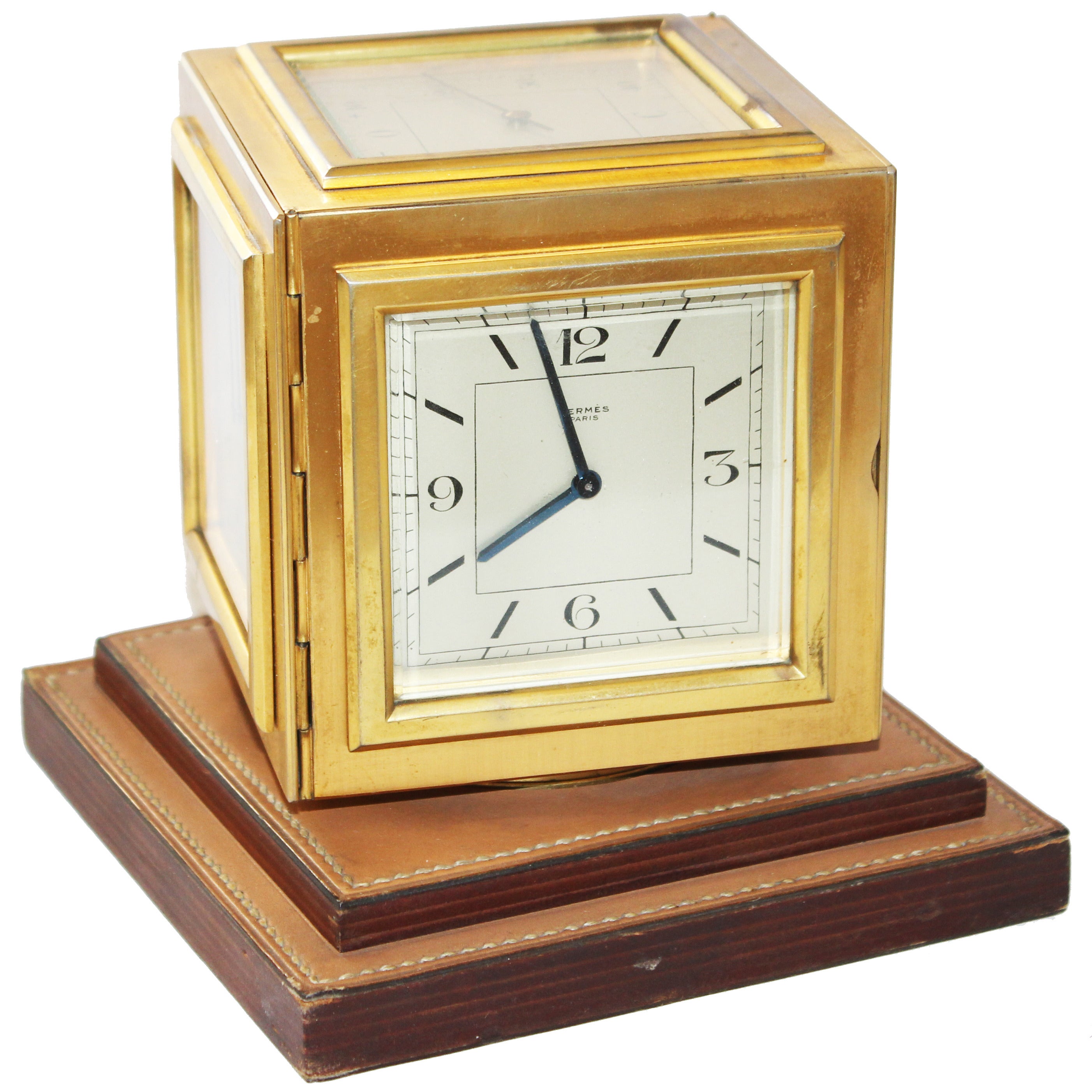 Rare Hermes Cubic Desk Clock, 1950