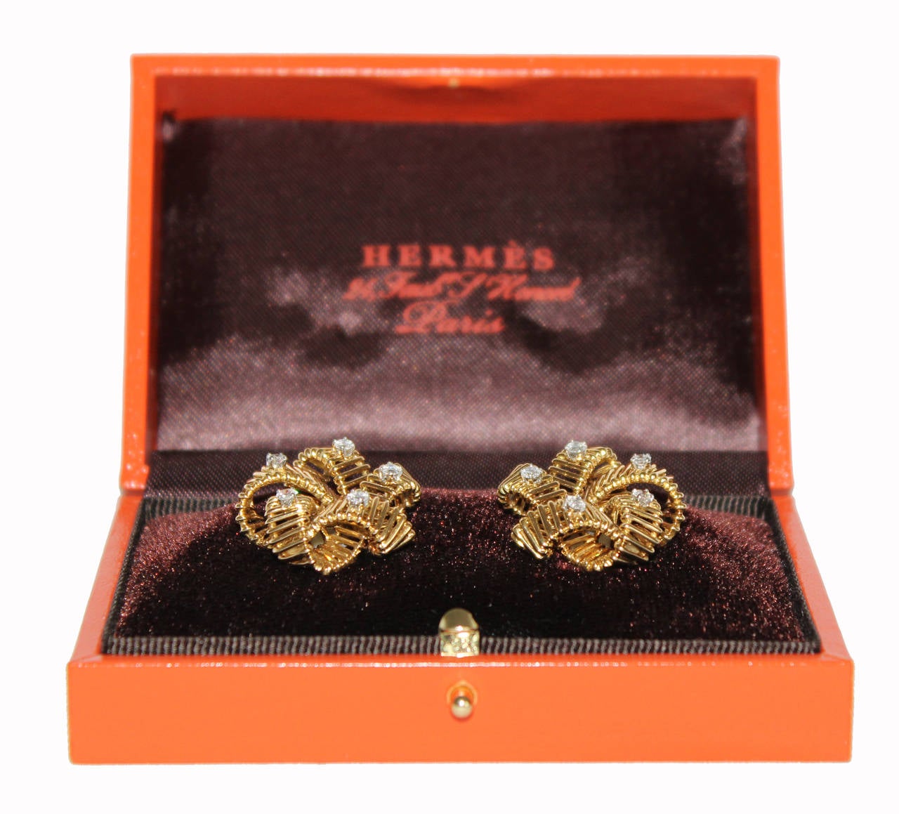 Fabulous Hermès Diamond Earrings, 1957 at 1stdibs