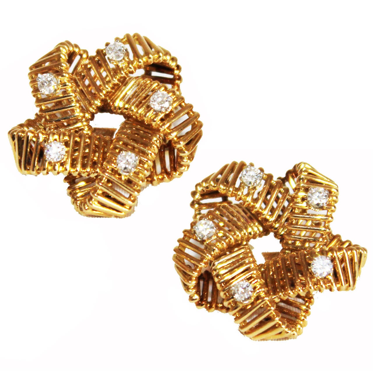 Fabulous Hermès Diamond Earrings, 1957 at 1stdibs