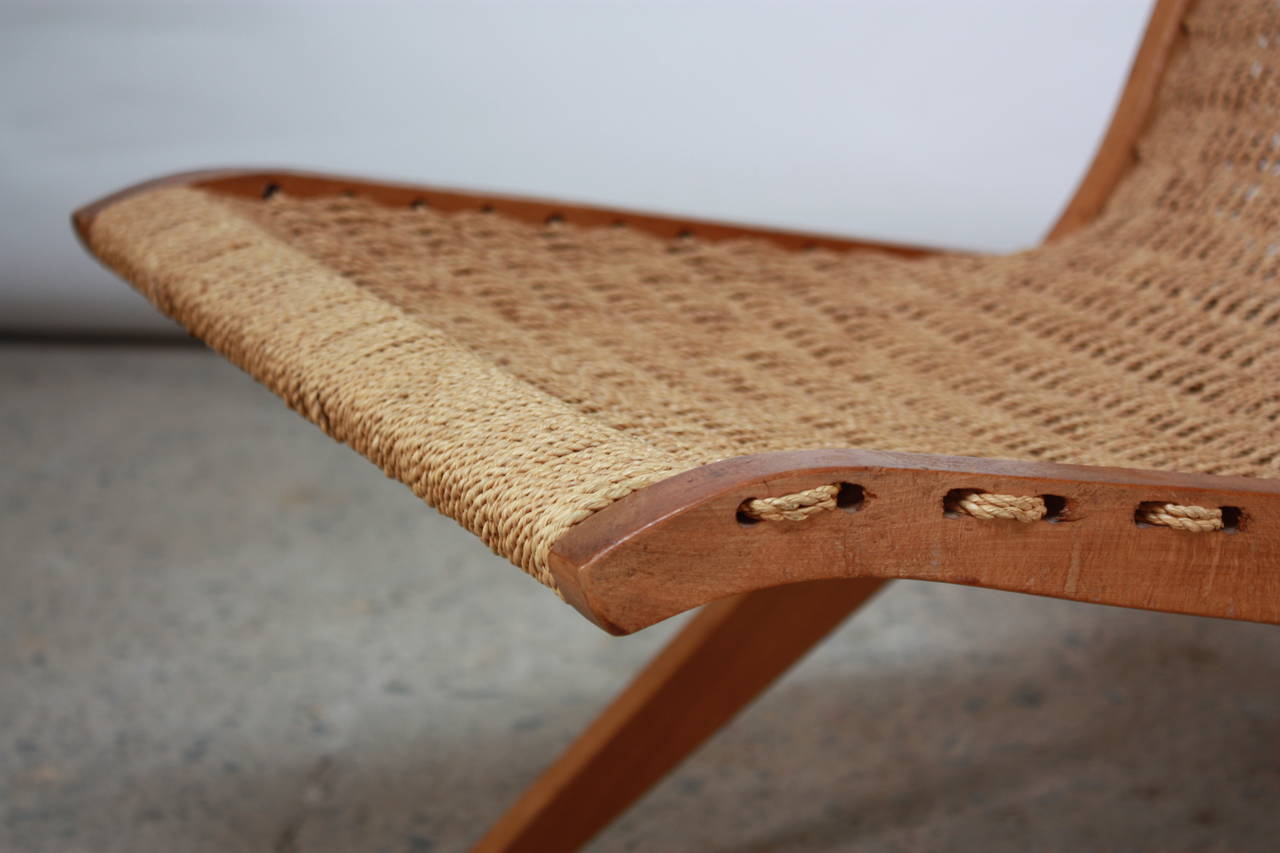 Mid-Century Modern Scandinavian Rope Side Chair