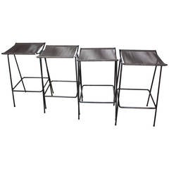 Set of Four Allan Gould Iron and Rope Stools 9