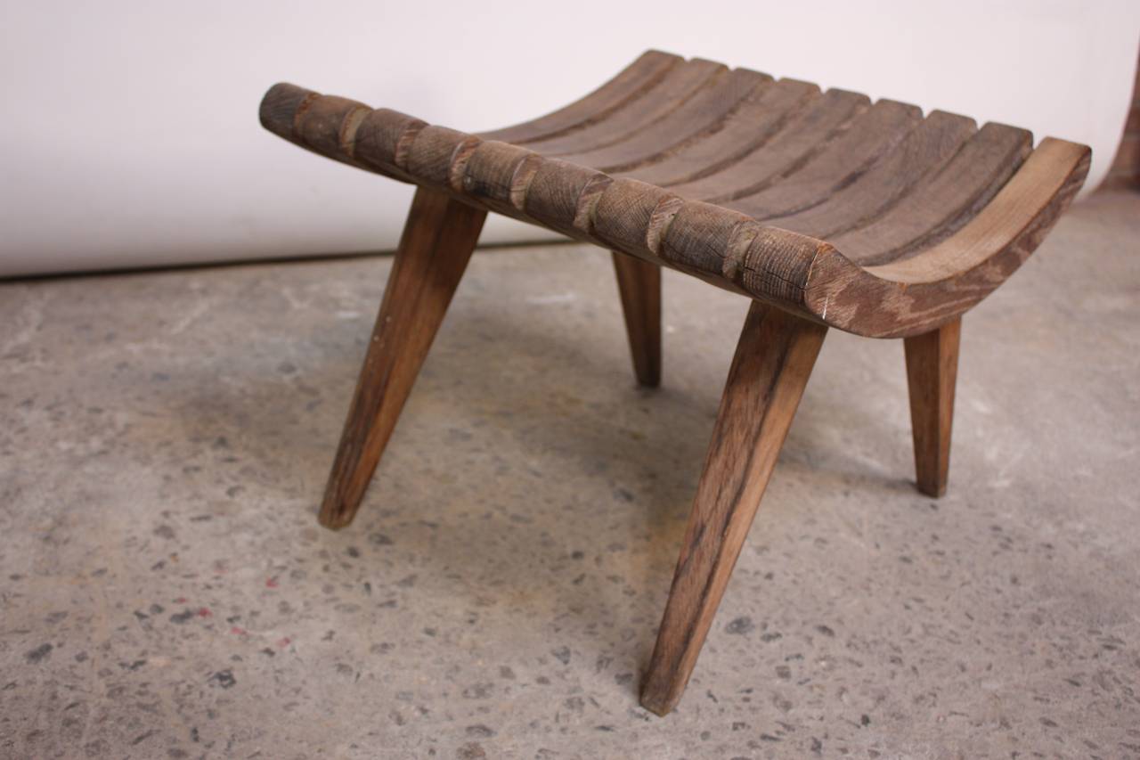 American Oak Bench by Edward Durell Stone for Fulbright Furniture For Sale